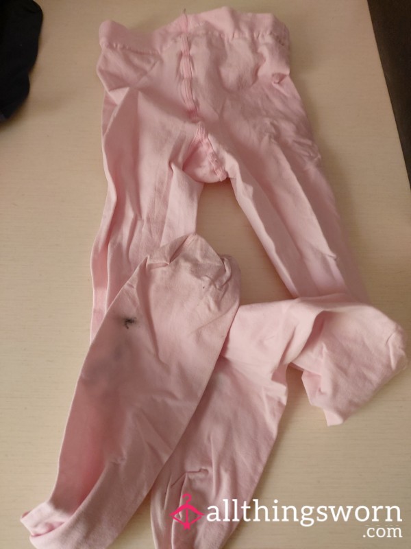 S**y Colored Pink Pantyhoses Worn