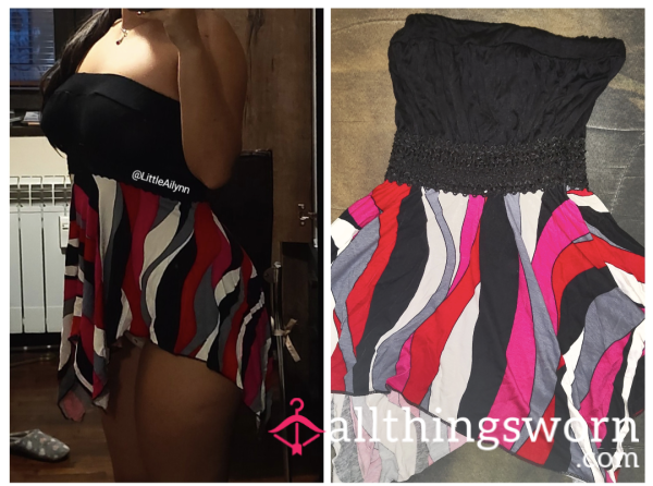 S**y, Colorful Mini Dress!! Revealing But Teasing! Perfect Club Outfit!