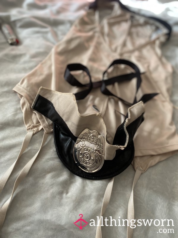 S**y Cop Lingerie With Cop Hat. Thong Sold Separately