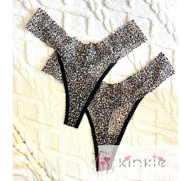 “Offer”s**y Customised To You Dirt Leopard Print Lacey Thong