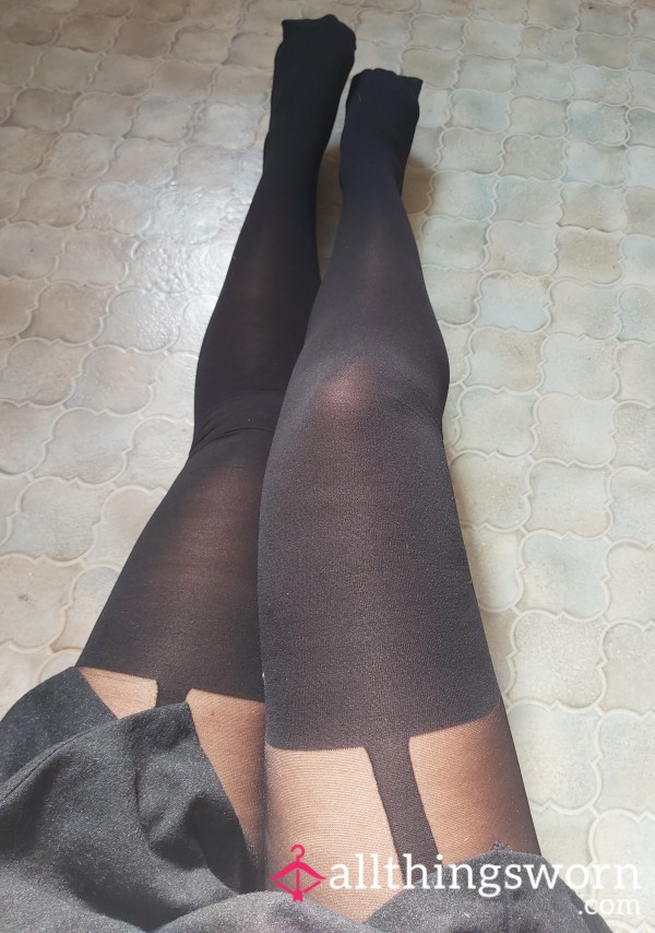 Size 12/14 S**y Fake Suspender Tights All In One