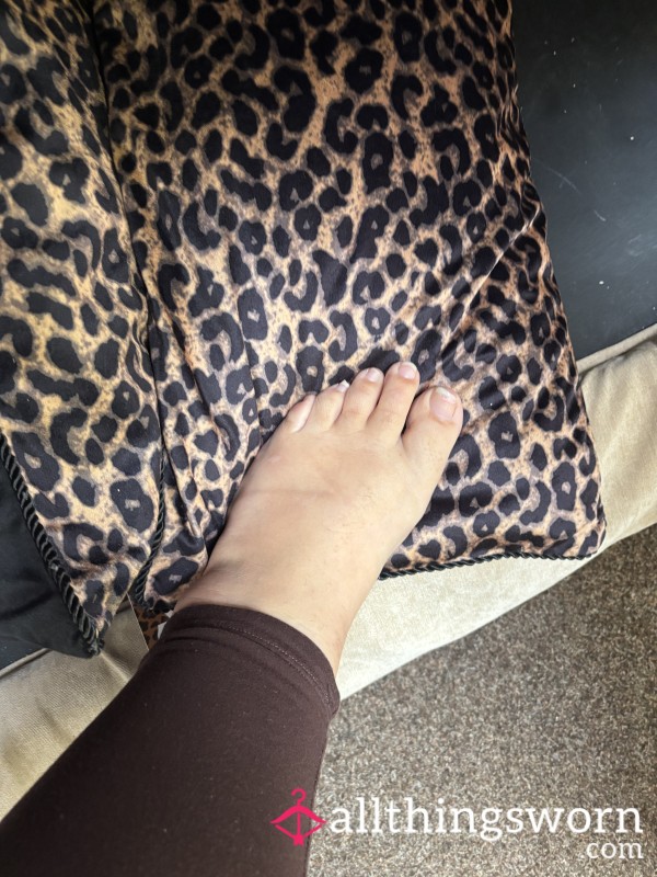 S**y Foot On Plush Leopard Cushion