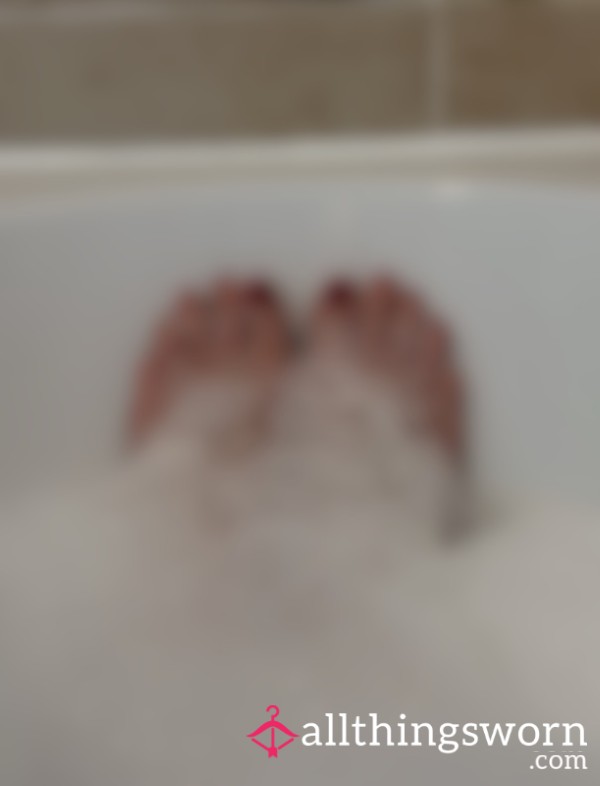 Foot Play In The Bubble Bath