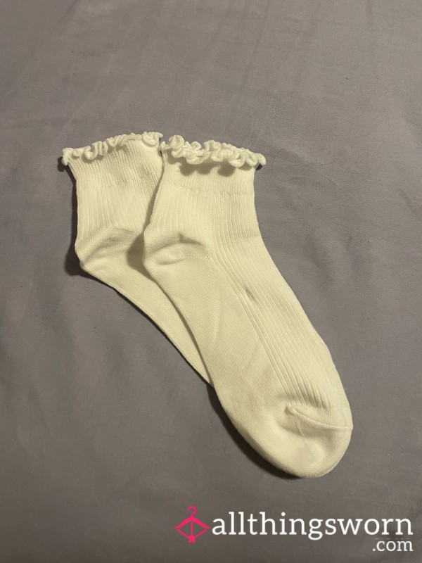 S**y Frilly White Girly Socks