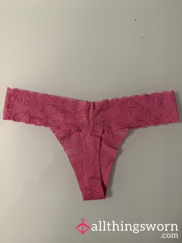 S**Y FUCHSIA LACEY THONG (JUICY COURTURE) WITH JEWELS. COMES WITH 1 DAY WEAR, FREE SHIPPING & TRACKING IN U.S.