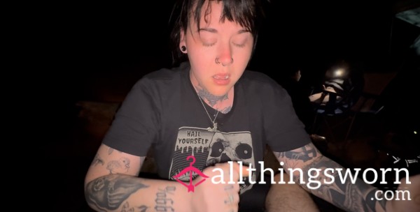 S**y Goth Giving A Bl** Job In Front Of The Campfire