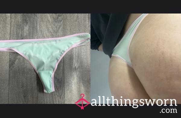 S**y Green Thong With Pink Detail