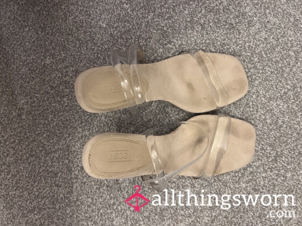 S**y Heels Clear Heeled Worn High Heels