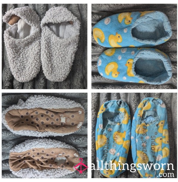 S**y Holey Slippers Worn To An Inch Of Their Life
