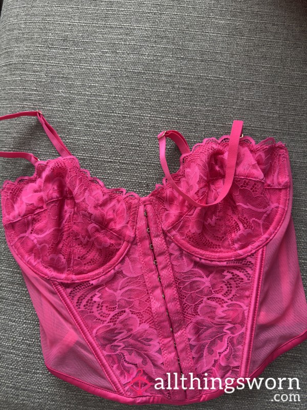 S**y Hot Pink Corset Bra | 34 D