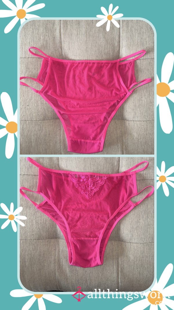 S**y Hot Pink Mesh Panties With Cut Out Sides💕with Free Shipping In Canada