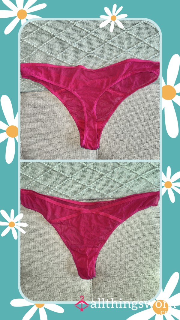 S**y Hot Pink Mesh Thong 🥵