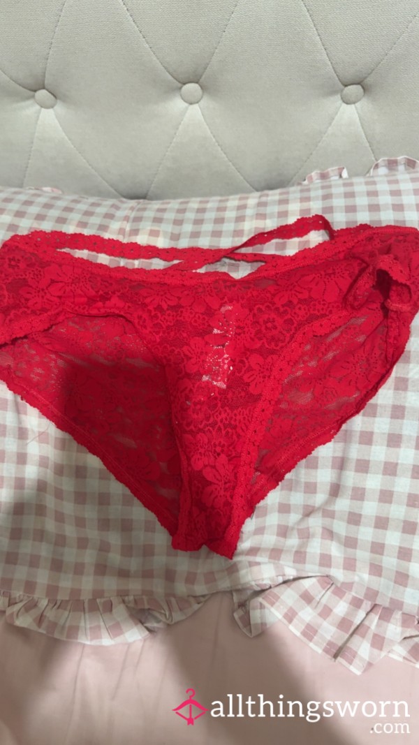S**y In Red , Well Worn Panties By A Beautiful Lady