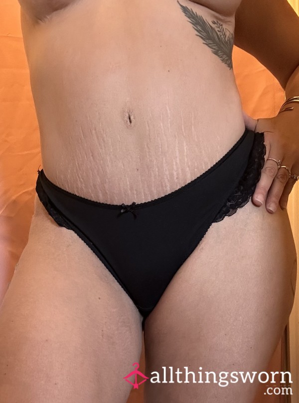 S**y Lace Black Thong Size 12