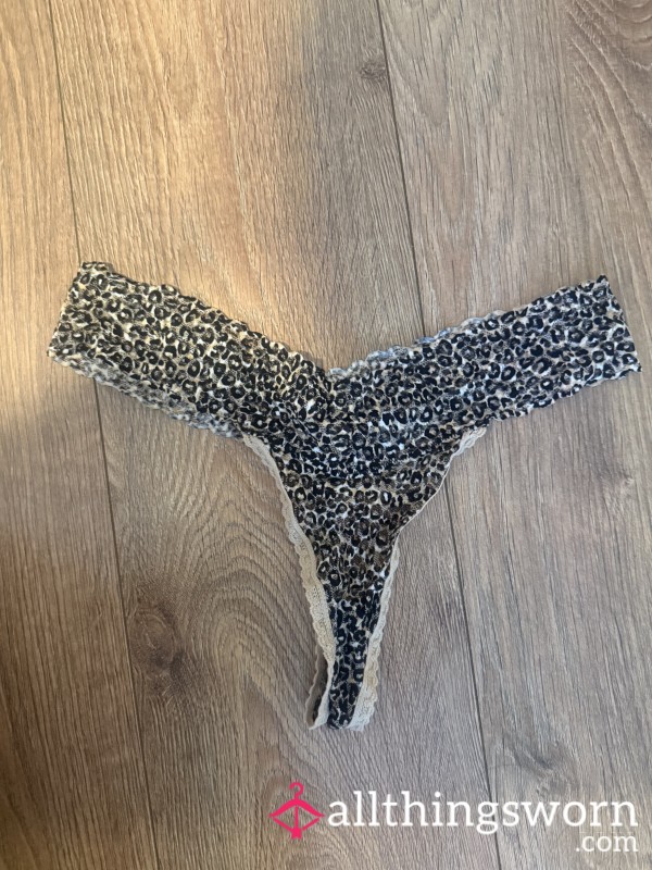 S**y Lace Leopard Print Thong