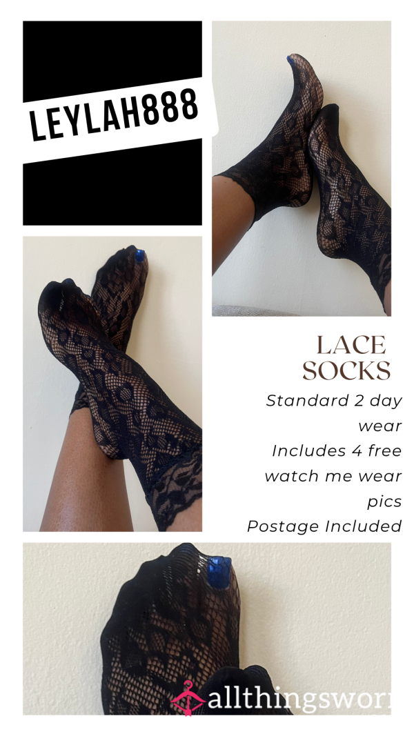 🖤 S**y Lace Socks – Let Me Wrap Your Desires In Delicate Black Lace