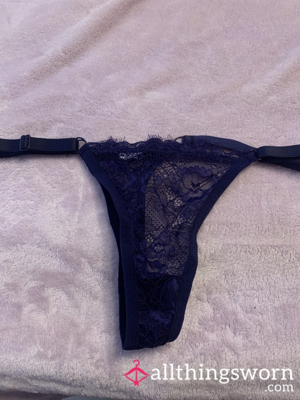 S**y Lace Thong Navy Blue