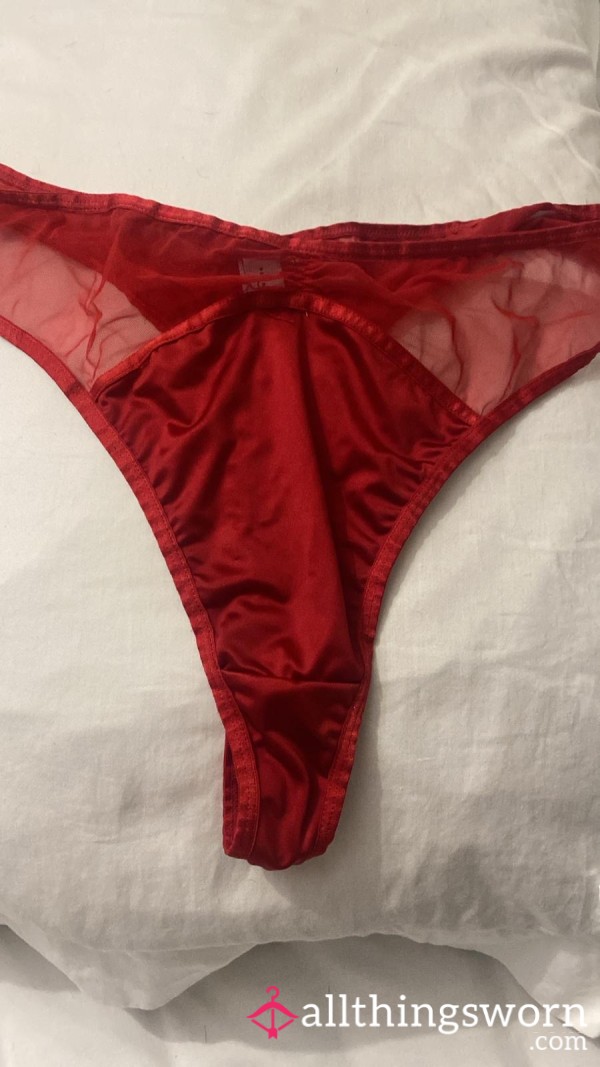S**y Lacy Red Well Worn Thong ❤️