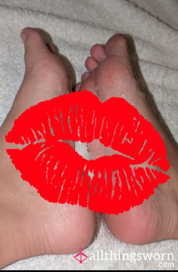 S**y Little Wrinkly Soles Covered In C*m