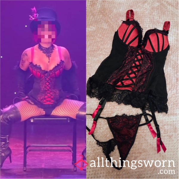 🩷🖤 S**y 'Love Honey' Corset & Thong 🩷🖤