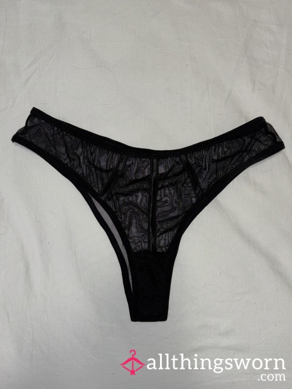 S**y Mesh Thong + Cotton Gusset