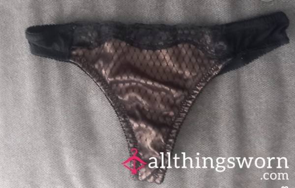 Owned By Katie Couga 15years,s**y Petite Gold And Black Thong