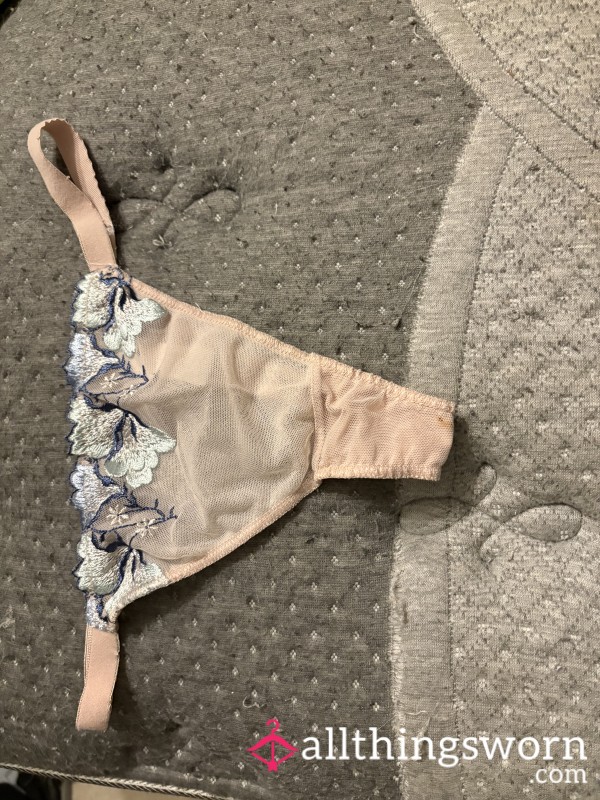 S**y Pink Flor*l Thong