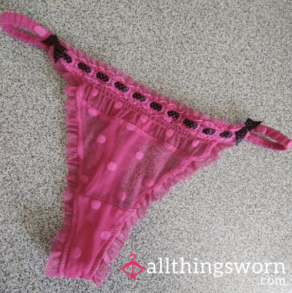 🩷 S**y Pink Thong With Ruffles 🩷
