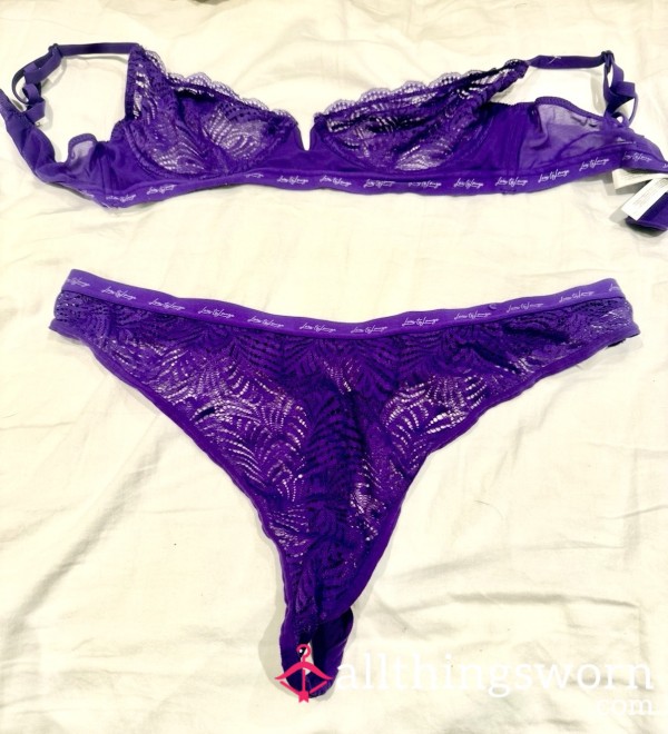 S**y Purple Lace Lingerie Set – Bra & Thong