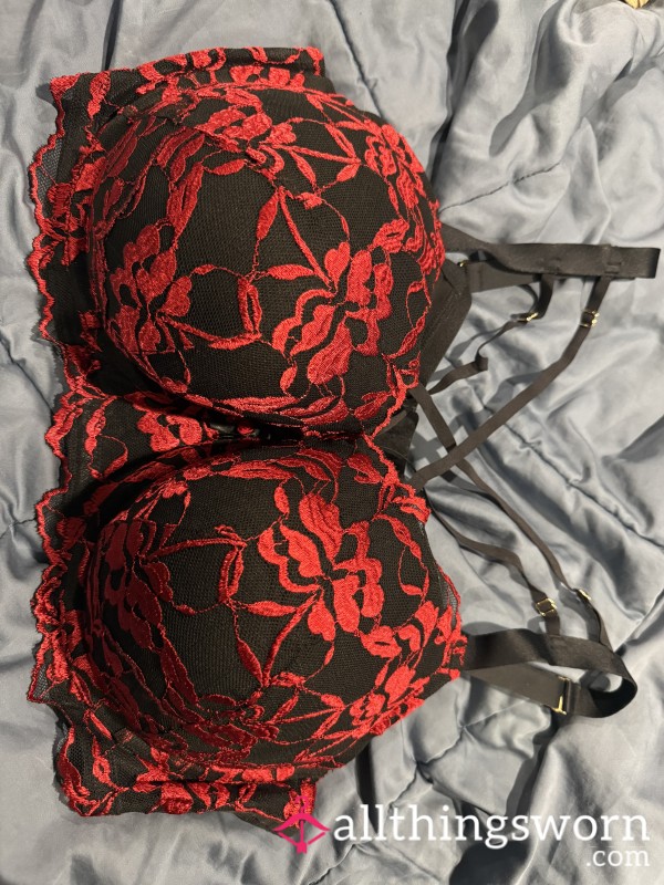 S**y Red And Black Lace High Quality Bra
