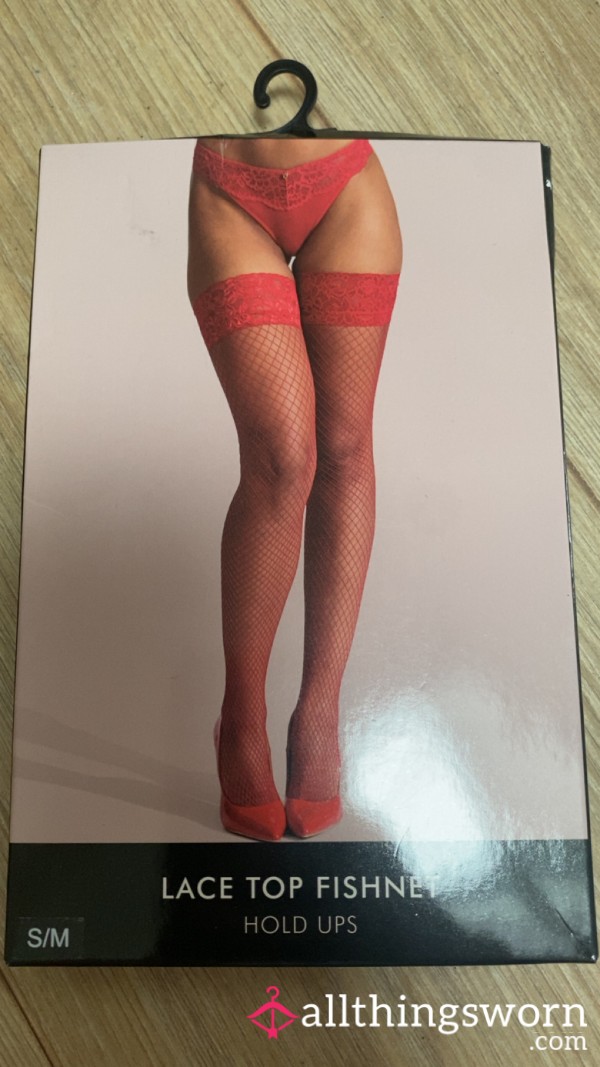 S**y Red Fishnet Holdups