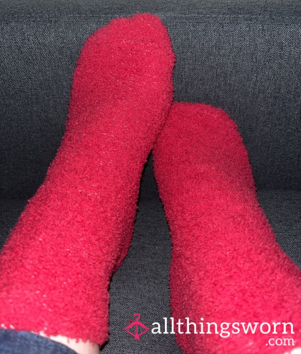 S**y Red Fluffy Socks❤️ -worn