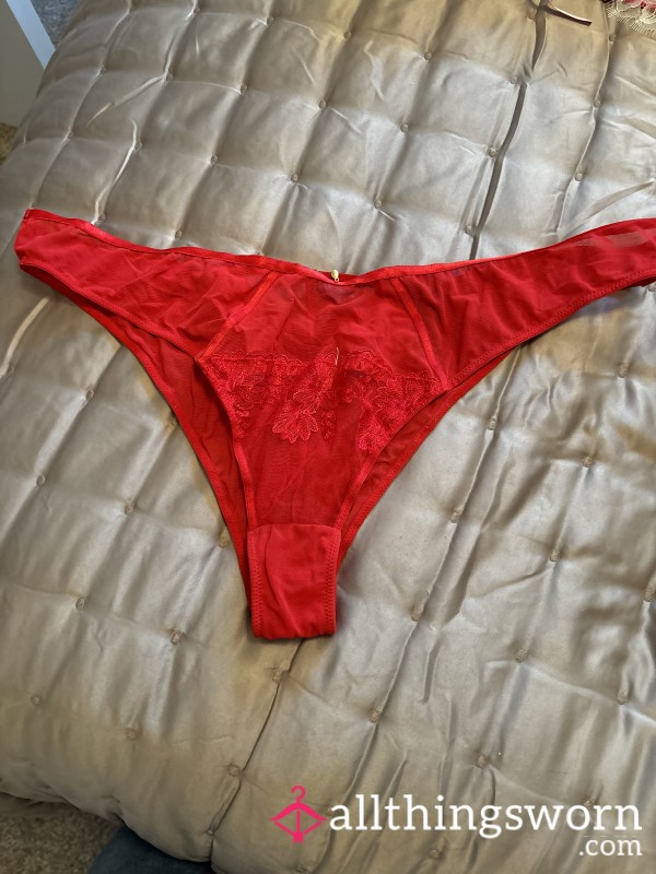 S**y Red High Leg Panties