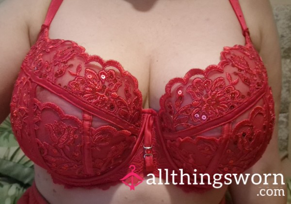 S**y Red Lace Bra, 24 Hour Wear