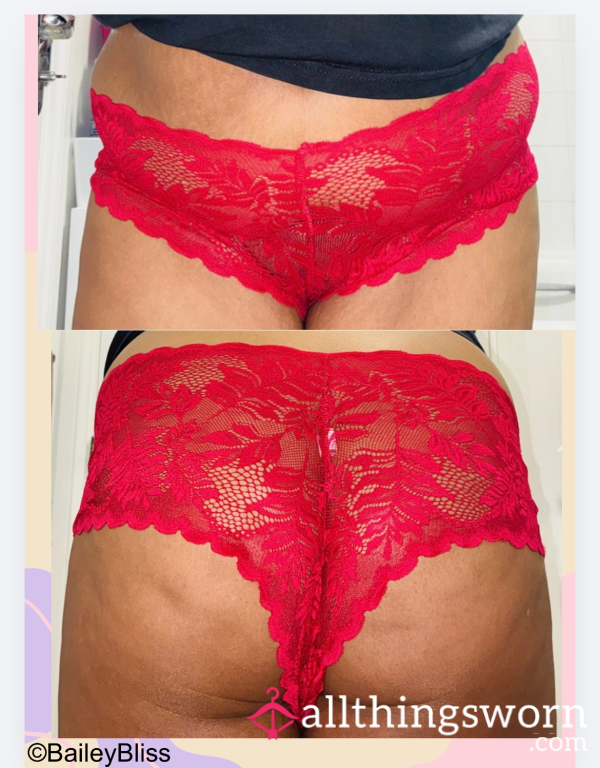 S**y Red Lace Brief - 48hrs Wear Included