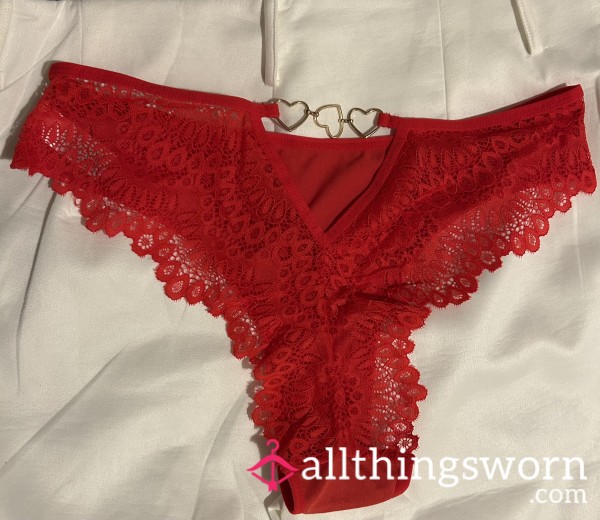 S**y Red Lacy Lovehearts