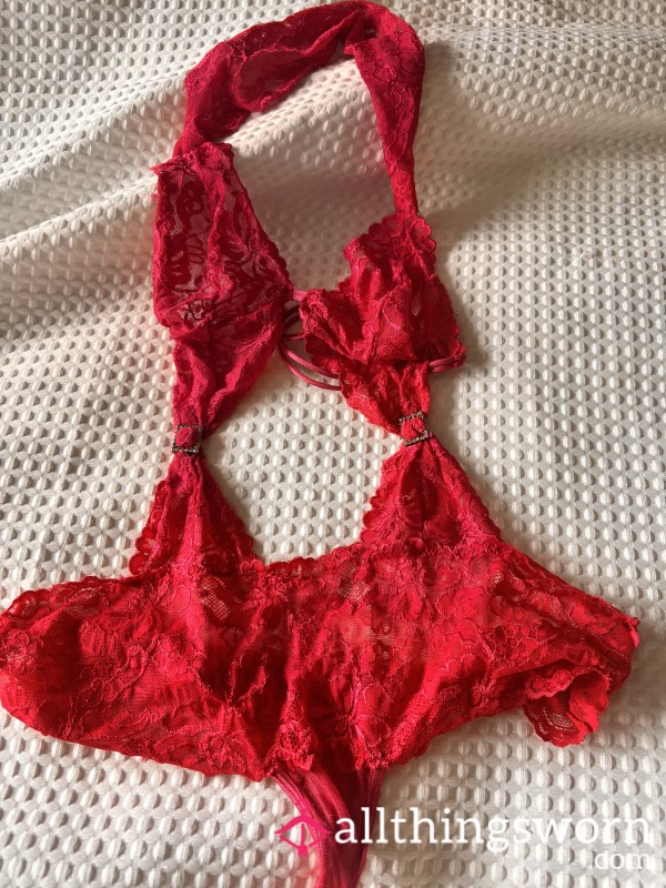S**y Red Lingerie Worn