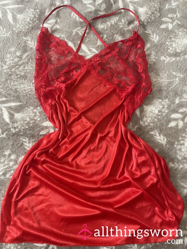 S**y Satin Red Nightie Pjs Lingerie ❤️