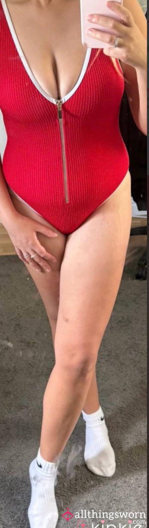 S**y Red Racerback Swimwear – Worn & Steamy For 24 Hours