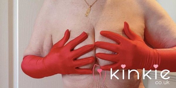 S**y Red Satin Long Gloves