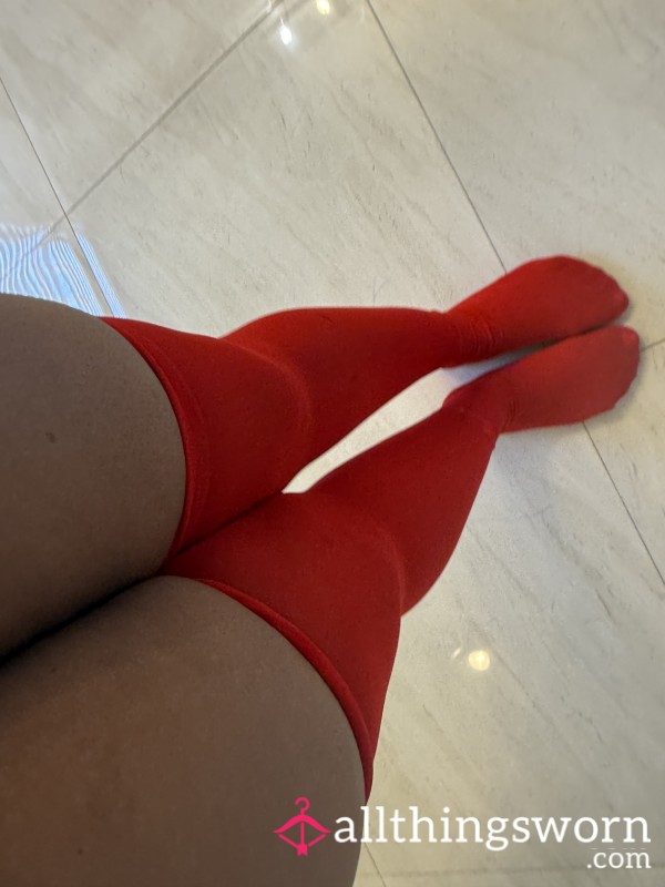 S**y Red Stockings... Worn Just For You!