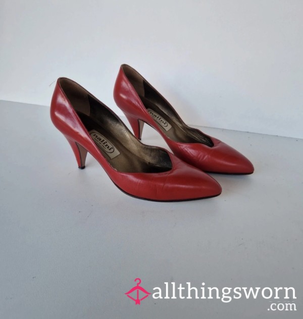 S**y Red Uniform Heels❤️🥵|Real Leather| Well-worn