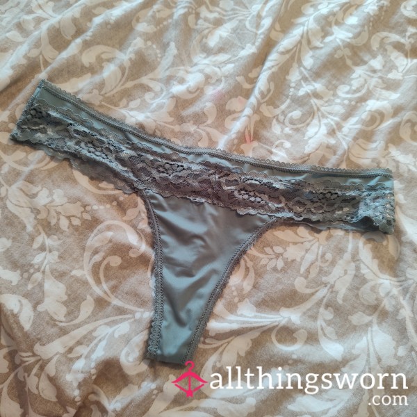 S**y Satin Blue Thong With Lace 🩵