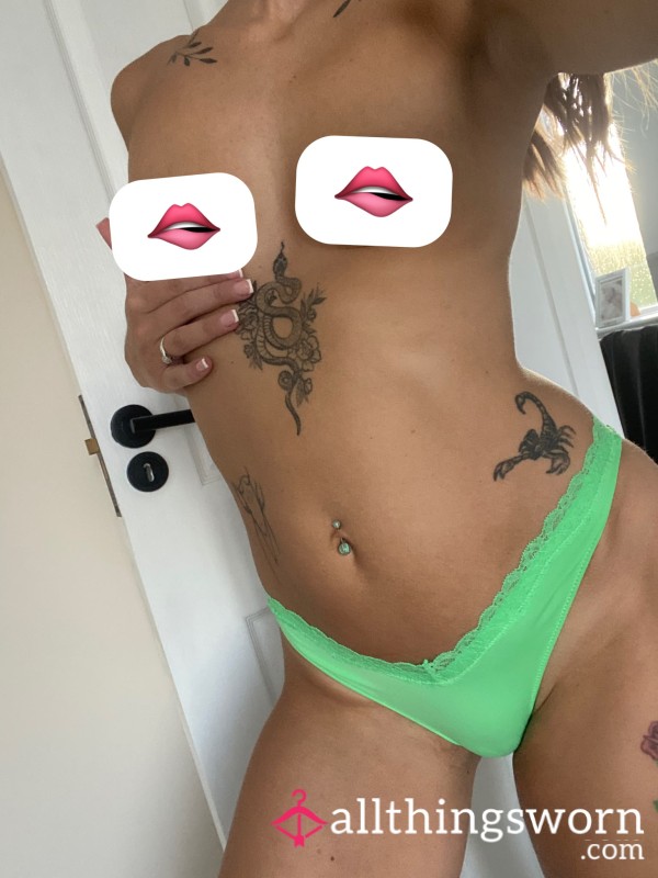 S**y Satin Green Thong