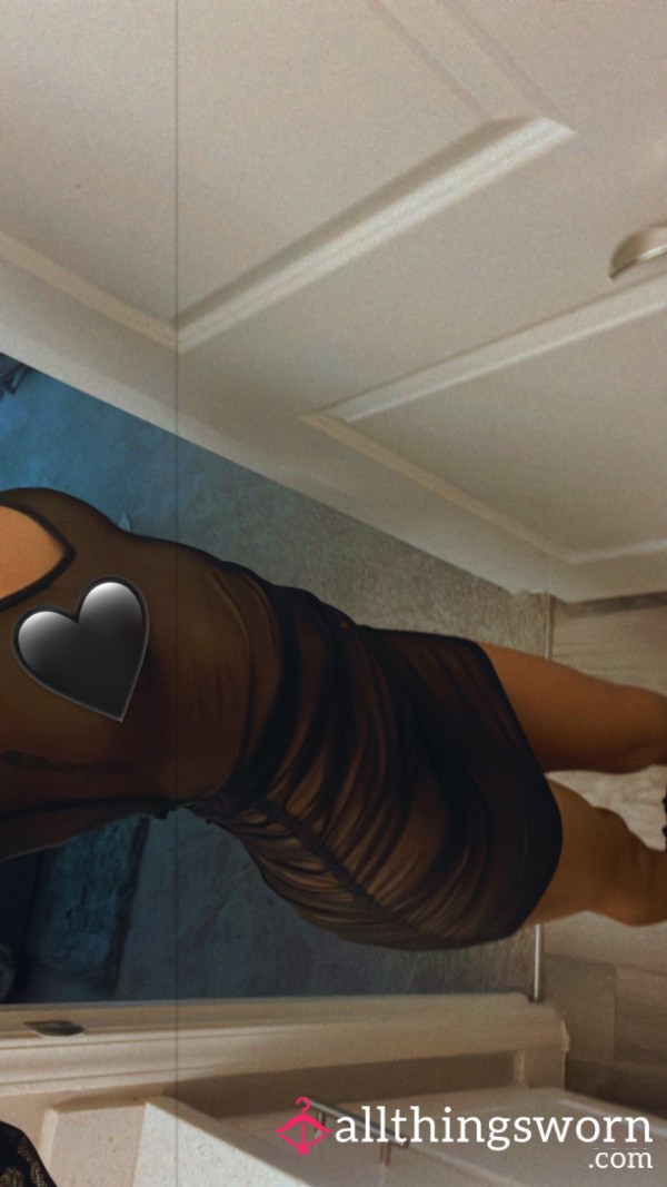 S**y See Through Black Dress With No Panties💦