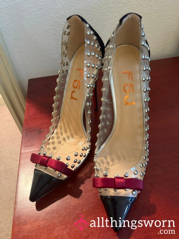 S**y See-through High Heels With Red Soles With POW Photo Set