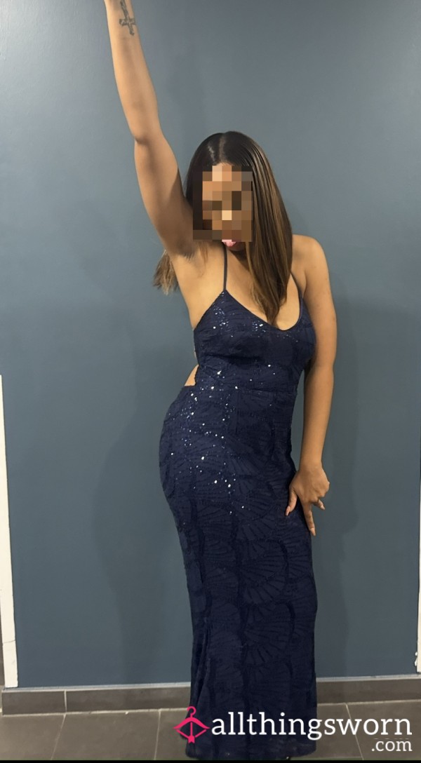 S**y Sequin Blue Fishtail Dress.