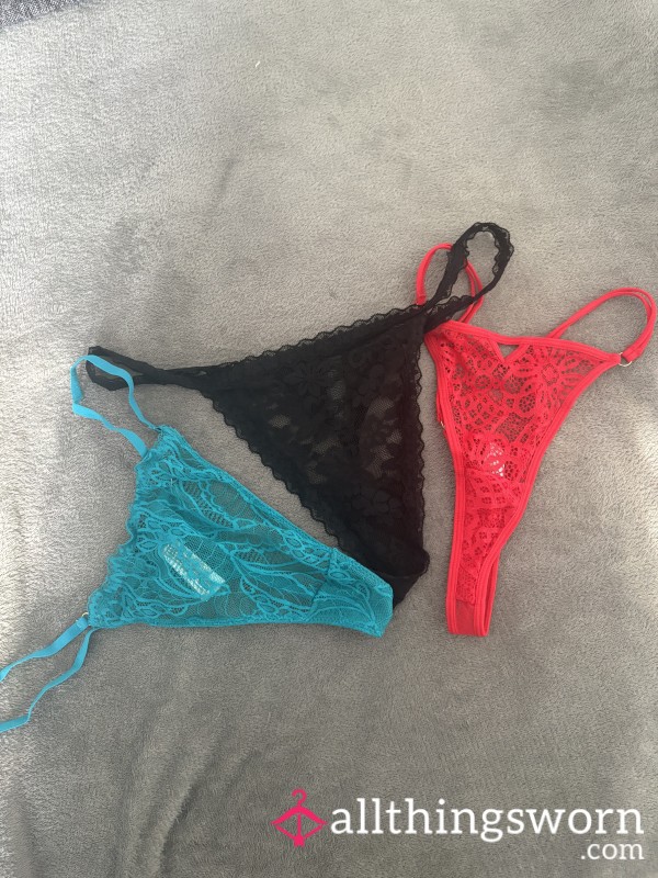 S**y Sheer Flor*l Lace G-String,