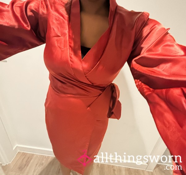 S**y Silk Robe - Worn, Has My Perfume All Over (size 6/8)