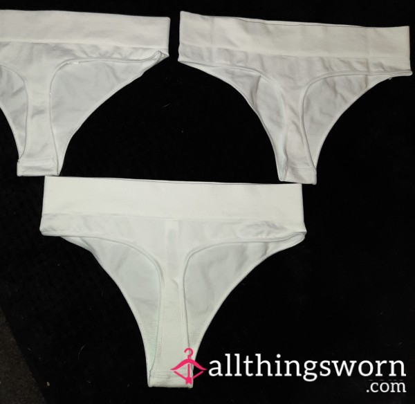 S**y Soft Soft White Thongs Ready To Be Worn And Played In 🥰 And Sent To You To Clean ! 🙈